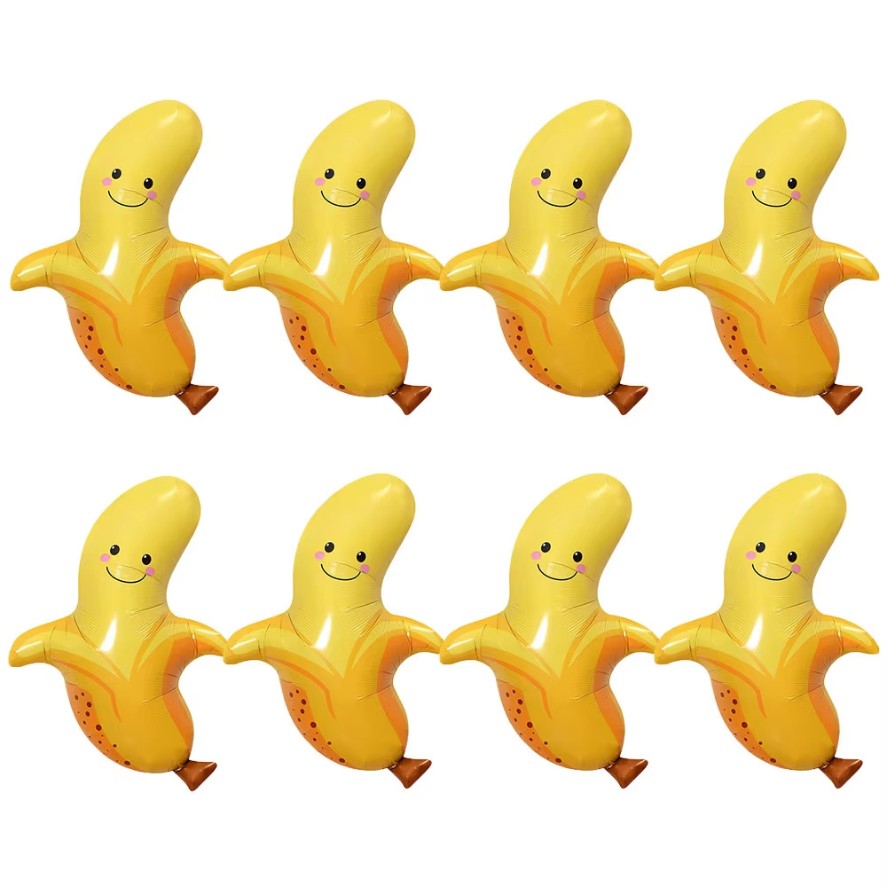 Baby Food Yellow - 8Pcs Yellow Banana Balloons Cute Fruit