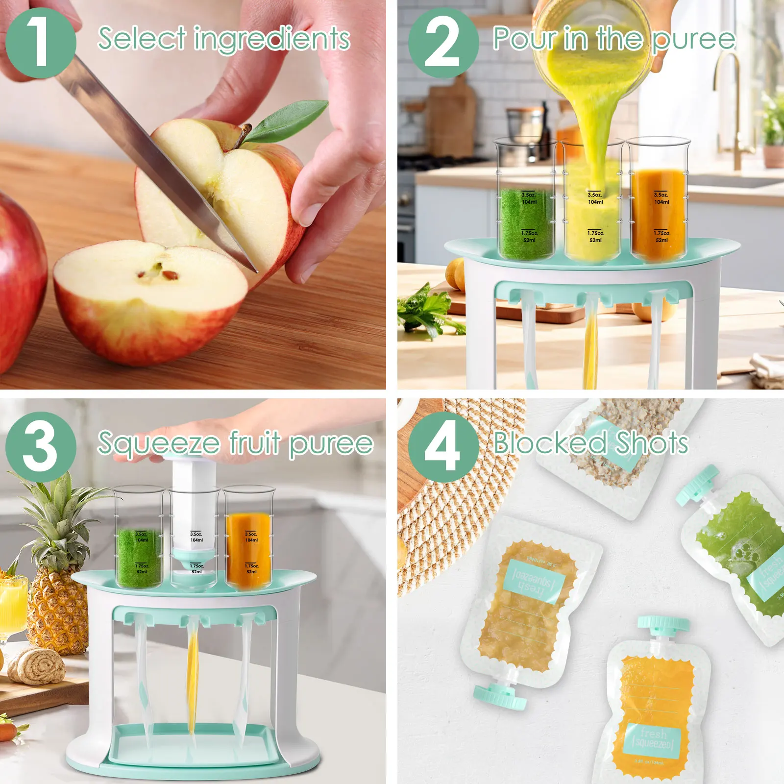 Squeeze Station for Baby Reusa - Baby Food Pouches Reusable incelemesi ve fiyatı