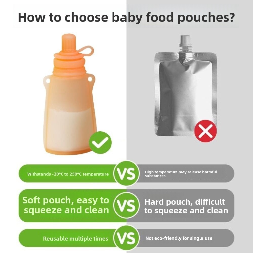 BPA Free Silicone Baby Food Po - Baby Food Pouches Reusable incelemesi ve fiyatı