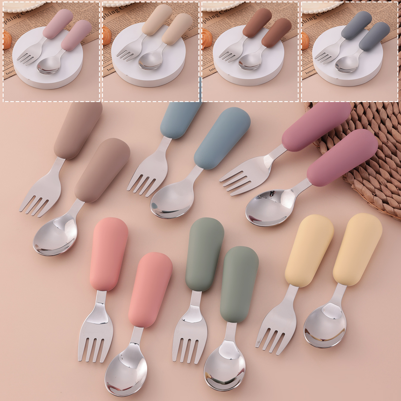 Color Kids 2PCS Stainless Stee - Baby Food Utensil incelemesi ve fiyatı