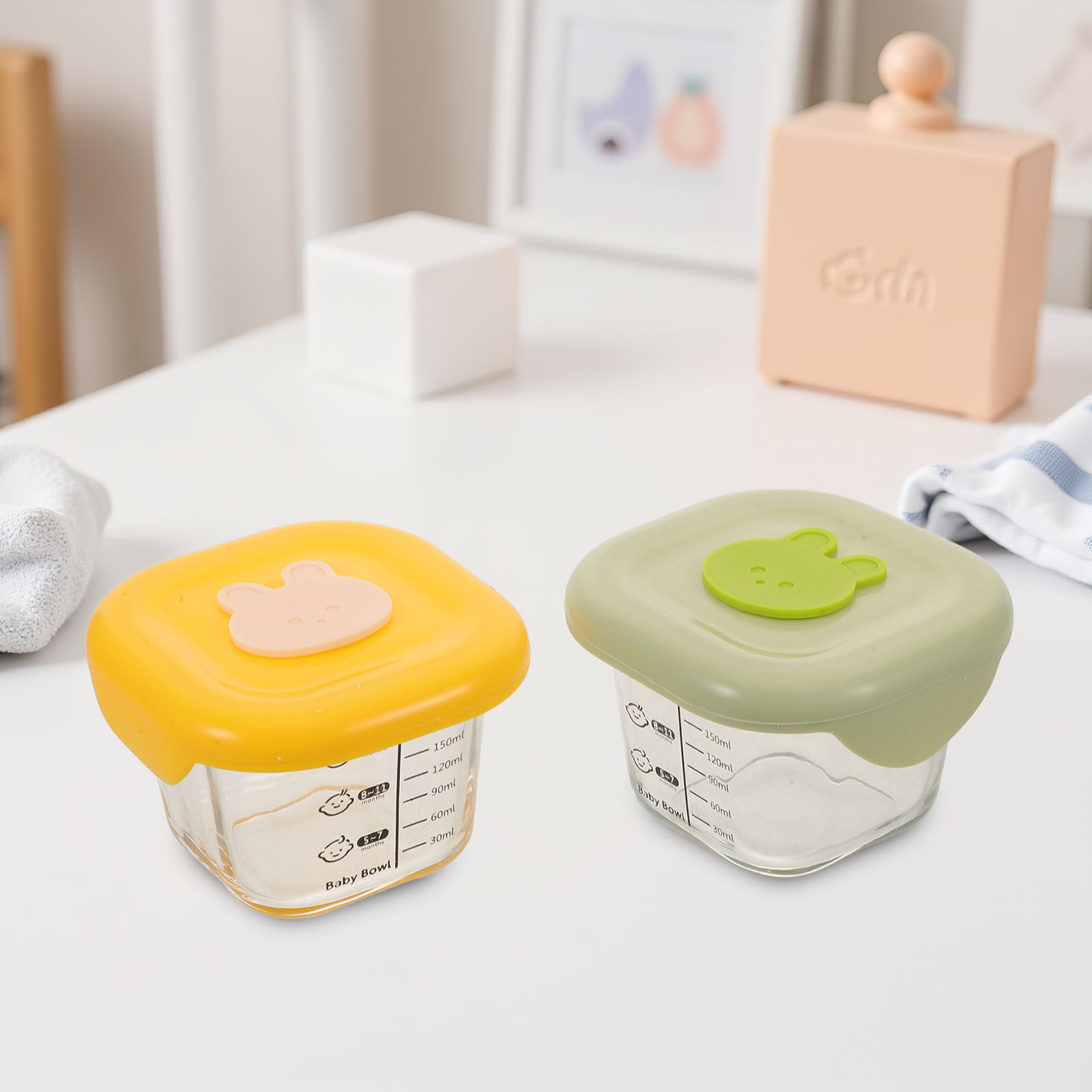 2Pcs Baby Food Storage Boxes 2 - Baby Food Yellow incelemesi ve fiyatı