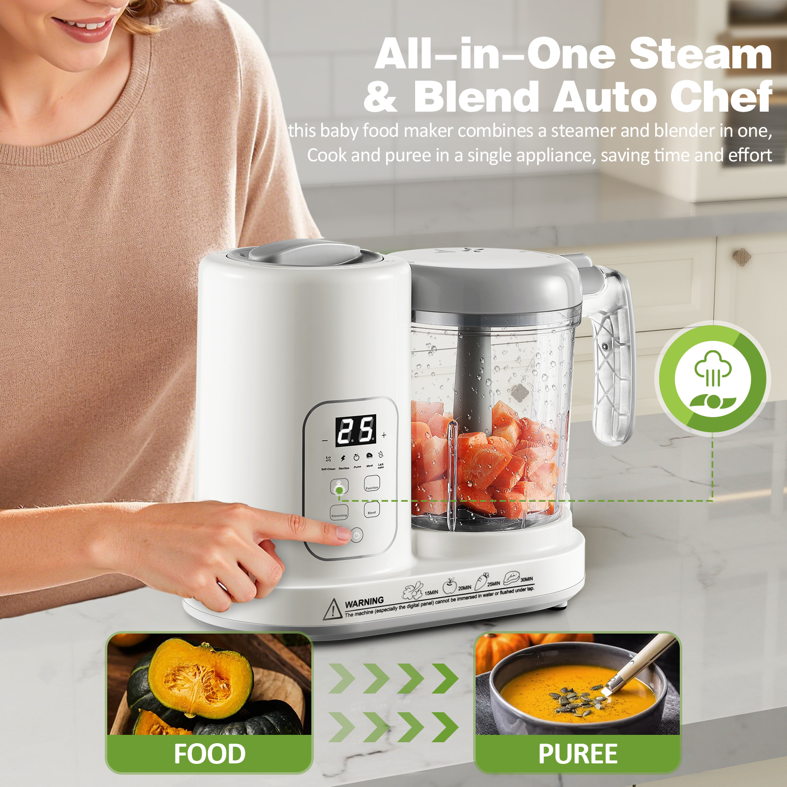 4-in-1 Auto-Clean, BPA-Free, f - Baby Food Youtube incelemesi ve fiyatı