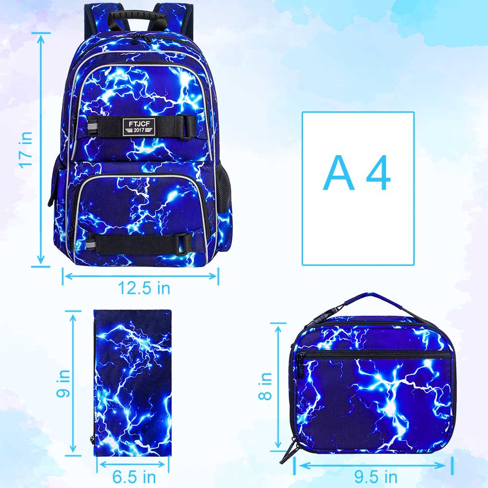 3PCS Lightning boys Backpack,  - Food Box Baby incelemesi ve fiyatı
