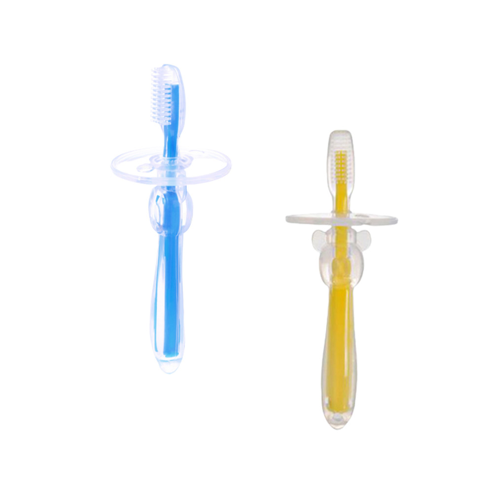 2Pcs Silicone Baby Toothbrush  - Baby Food Yellow incelemesi ve fiyatı